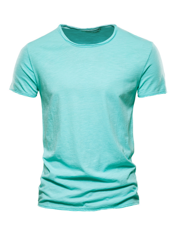 TEEK - Mens Slub Cotton Round Neck Short Sleeve T-Shirt TOPS TEEK K Pale Green S 