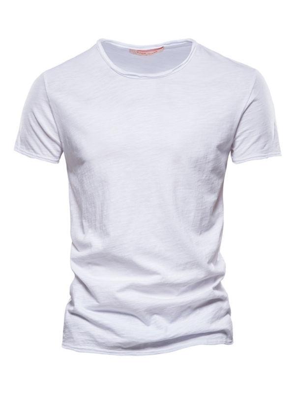 TEEK - Mens Slub Cotton Round Neck Short Sleeve T-Shirt TOPS TEEK K White S 