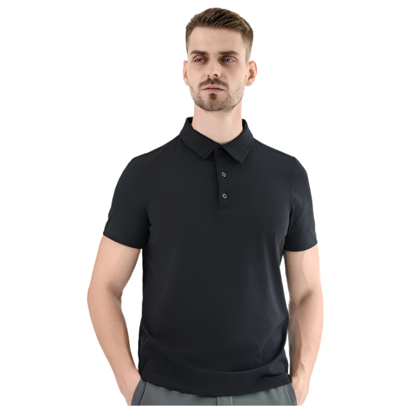 TEEK - Mens Short-Sleeved Polo Style Shirt TOPS TEEK K Black S