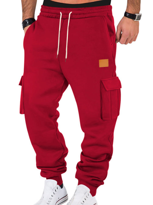 TEEK - Mens Sports Multi-Pocket Active Sweatpants PANTS TEEK K Red S