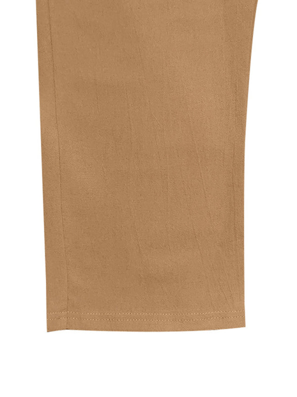 TEEK - Mens Relaxed Straight Linen Naples Gurga Breathable Trousers PANTS TEEK K