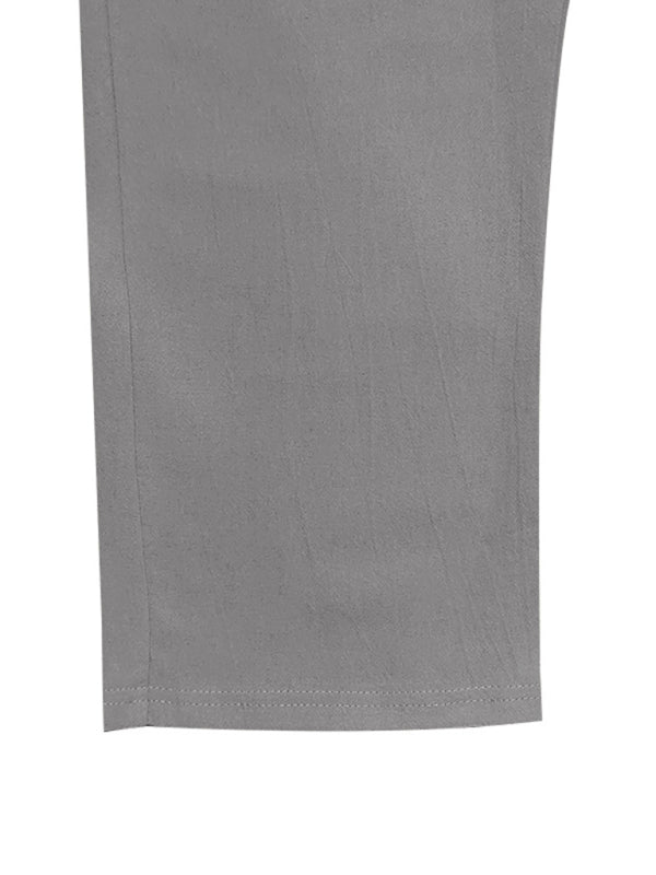 TEEK - Mens Relaxed Straight Linen Naples Gurga Breathable Trousers PANTS TEEK K