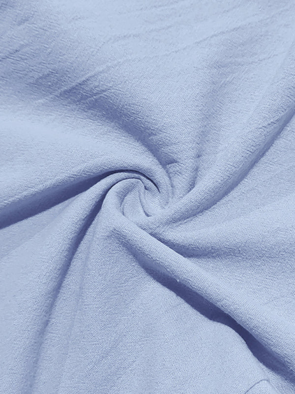 TEEK - Mens Relaxed Straight Linen Naples Gurga Breathable Trousers PANTS TEEK K Clear Blue S