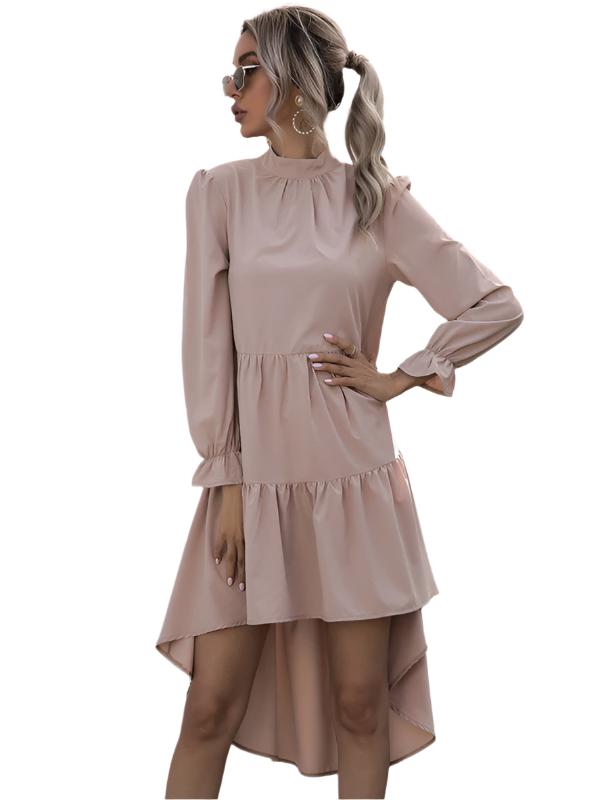 TEEK - Tiered Tail Sleeved Dress DRESS TEEK K Khaki S 