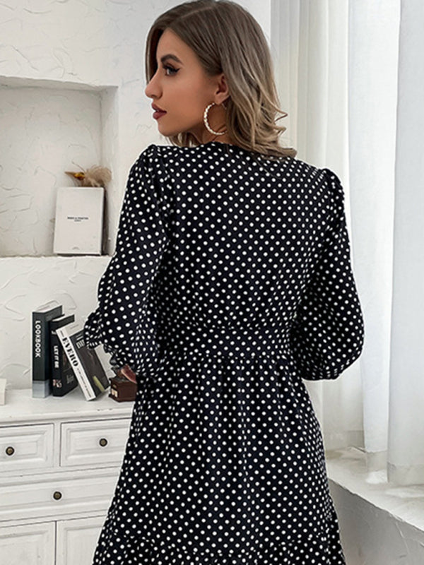 TEEK - Long Sleeved Polka Dot Dress DRESS TEEK K   