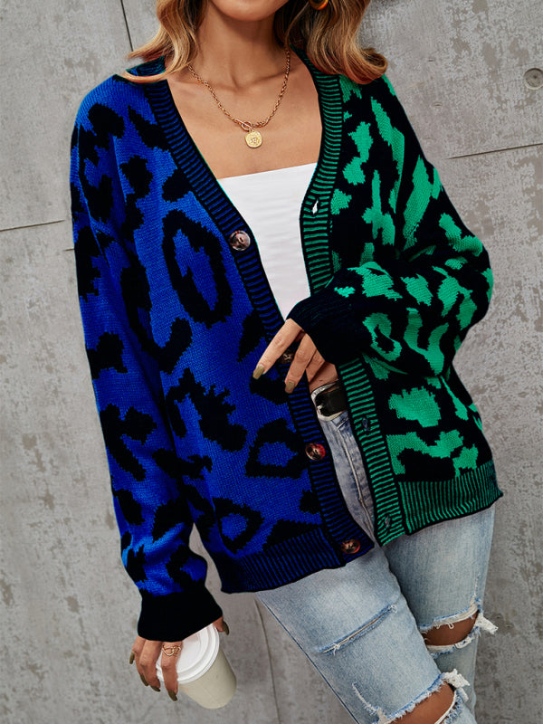 TEEK - Street Leopard Print Oversized Knit Cardigan SWEATER TEEK K   