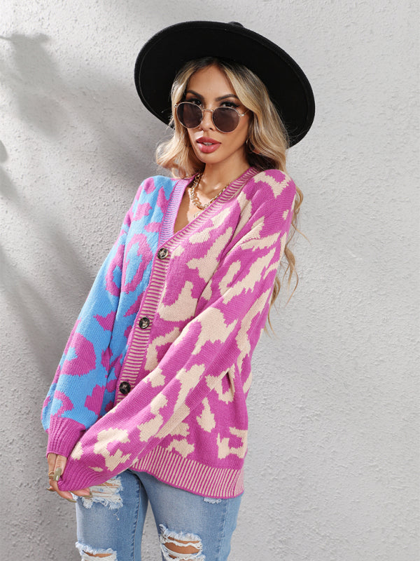 TEEK - Street Leopard Print Oversized Knit Cardigan SWEATER TEEK K   