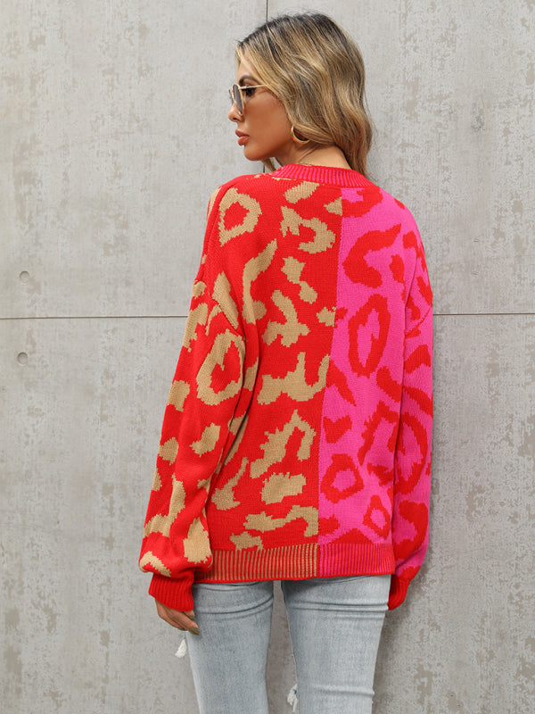 TEEK - Street Leopard Print Oversized Knit Cardigan SWEATER TEEK K   