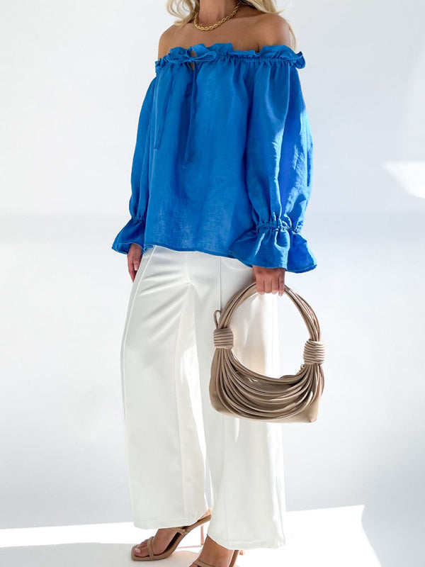 TEEK - Bandage One Shoulder Balloon Sleeve Top TOPS TEEK K   