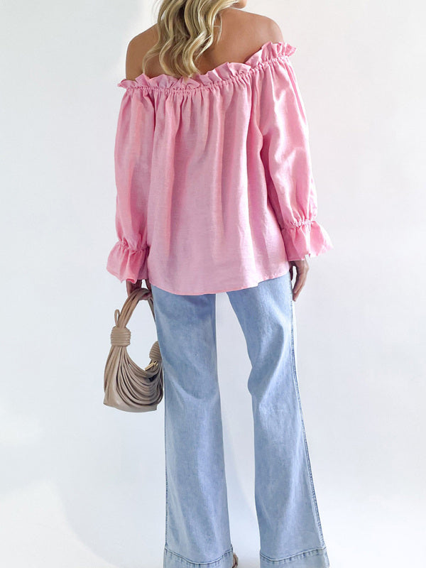 TEEK - Bandage One Shoulder Balloon Sleeve Top TOPS TEEK K   