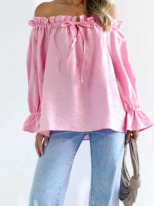 TEEK - Bandage One Shoulder Balloon Sleeve Top TOPS TEEK K   