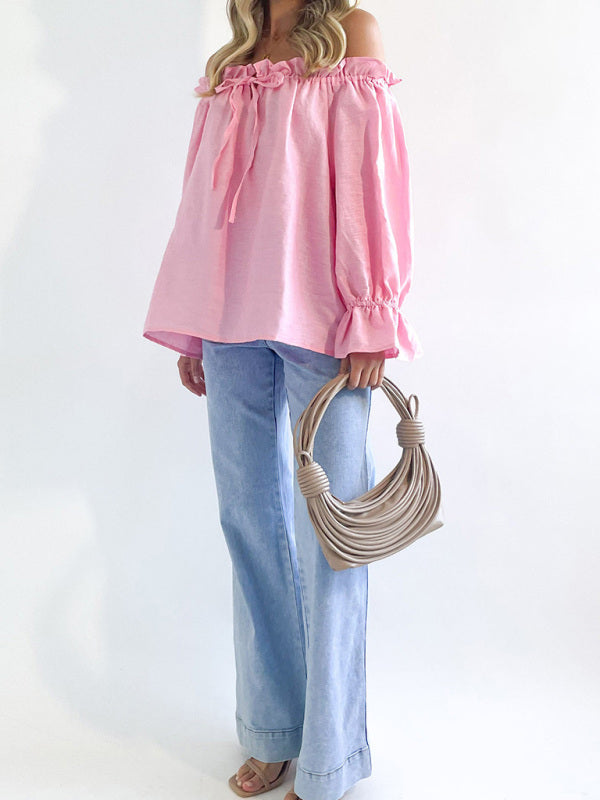 TEEK - Bandage One Shoulder Balloon Sleeve Top TOPS TEEK K   