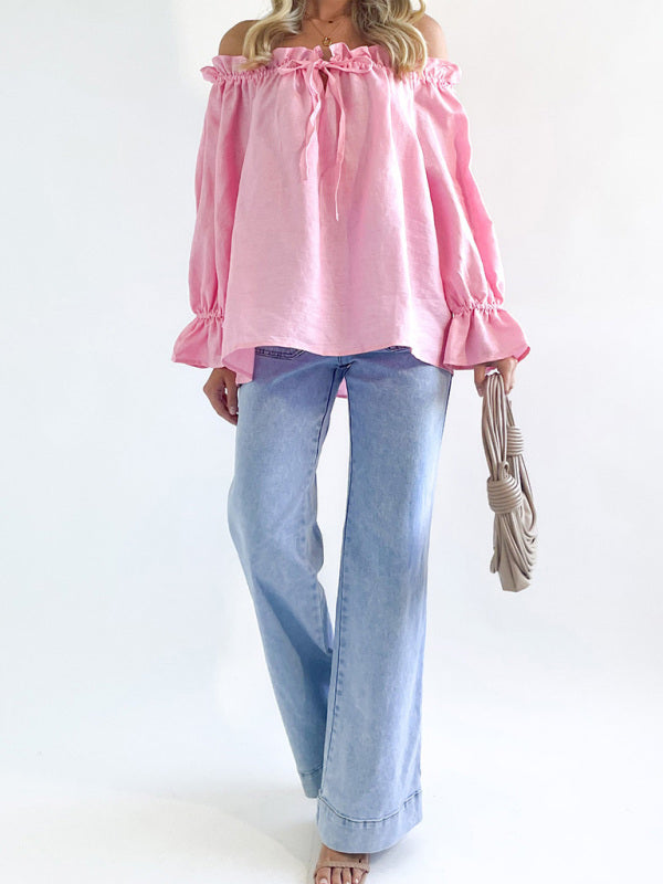 TEEK - Bandage One Shoulder Balloon Sleeve Top TOPS TEEK K   