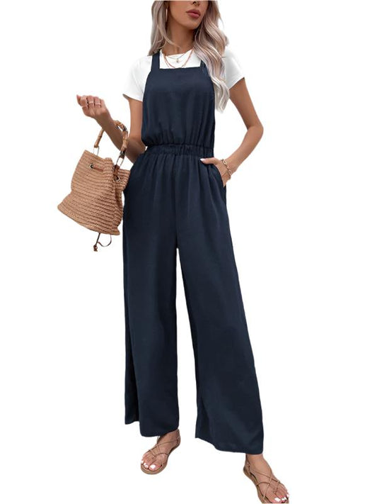 TEEK - Purplish Blue Navy Elastic Belt Overalls OVERALLS TEEK K S  
