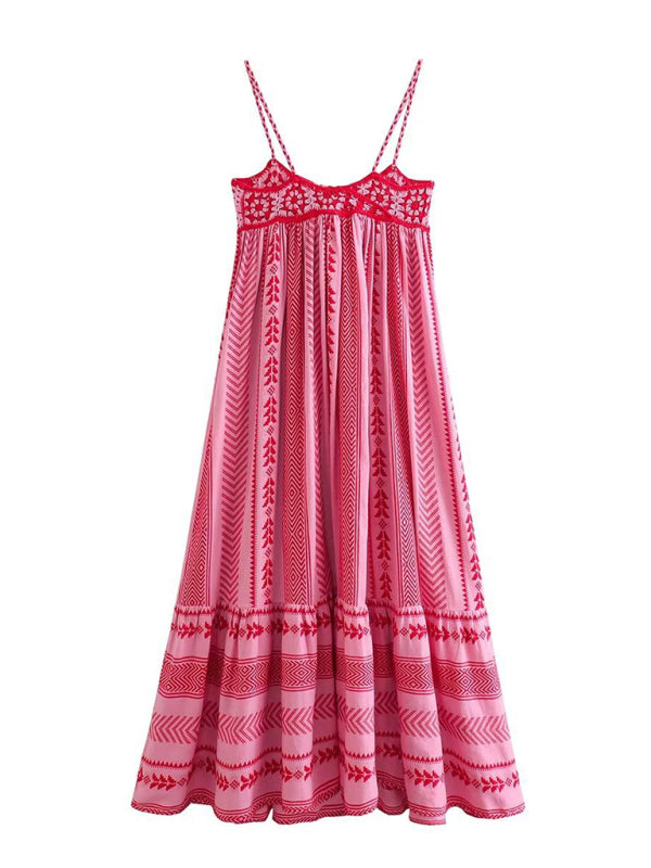 TEEK - Pink Crochet Patchwork Knitted Slip Dress DRESS TEEK K   