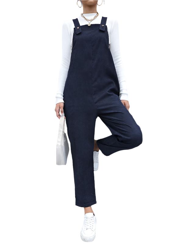 TEEK - Purplish Blue Navy Corduroy Overalls OVERALLS TEEK K S  