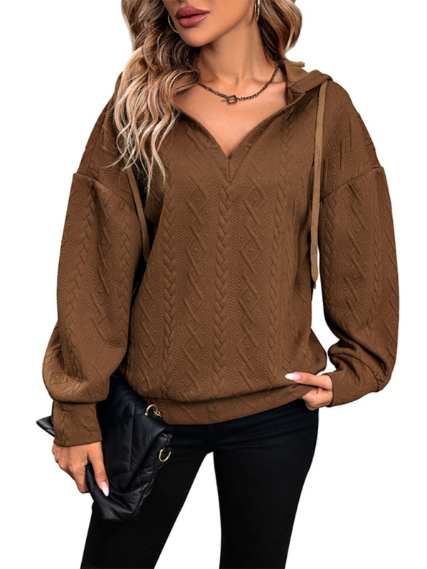 TEEK - Coffee Knitted Long Hooded Sweatshirt JACKET TEEK K   