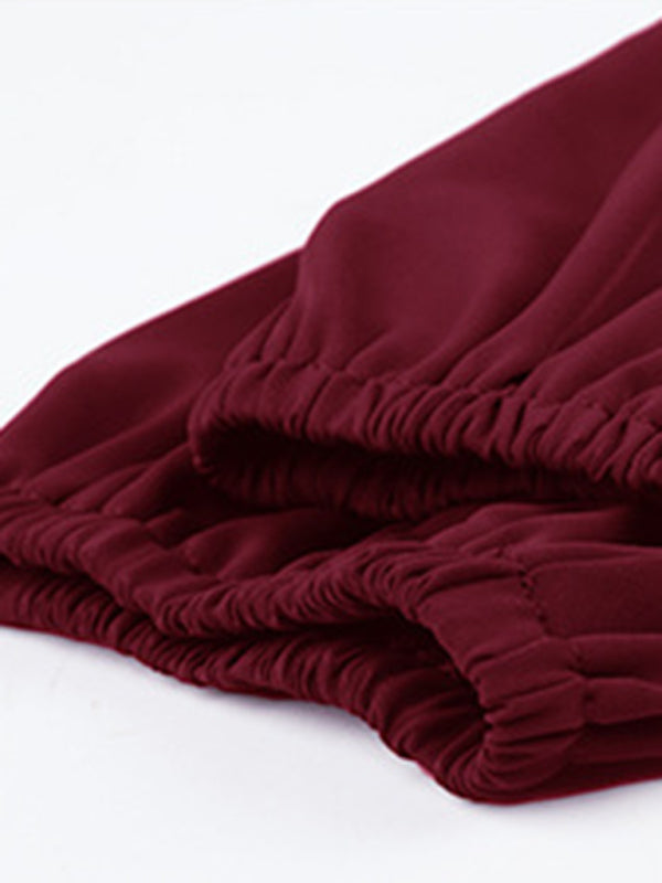 TEEK - Solid Color Square Neck Long Sleeve Dress DRESS TEEK K   