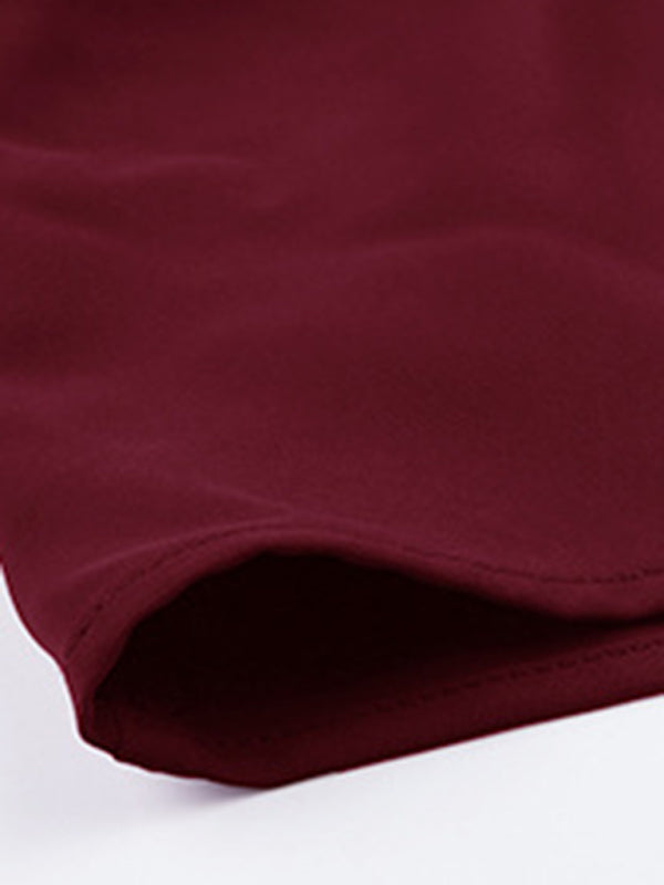 TEEK - Solid Color Square Neck Long Sleeve Dress DRESS TEEK K   