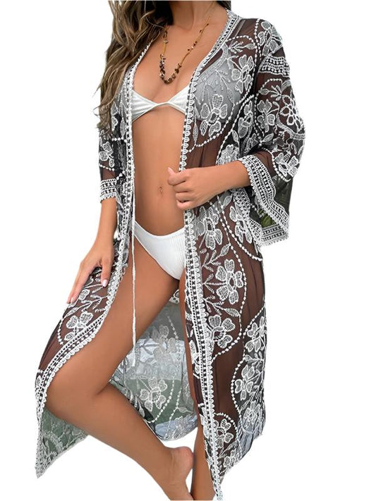 TEEK - Black Sweet 3D Flower Sleeveless Cover-Up SWIMWEAR TEEK K One Size  