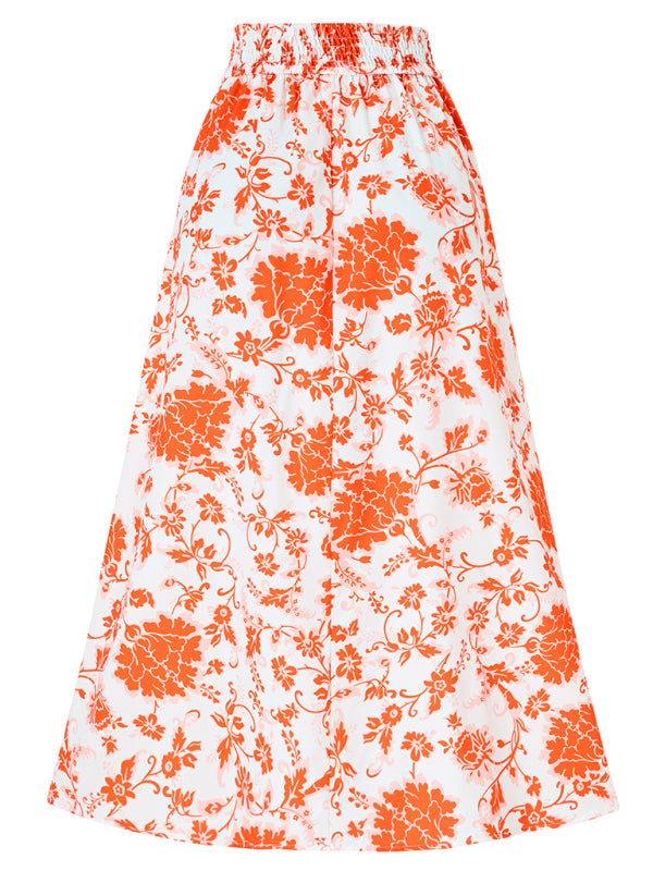 TEEK - Festive Floral Casual Waist Skirt SKIRT TEEK K   