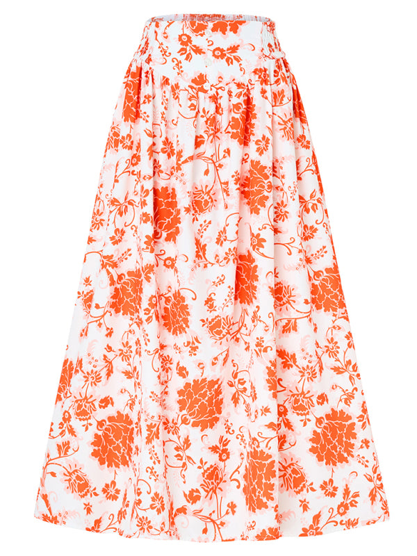 TEEK - Festive Floral Casual Waist Skirt SKIRT TEEK K   