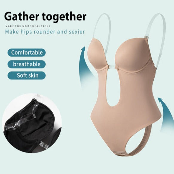 TEEK - Backless Deep V Backless Plunge Shaping Bodysuit UNDERWEAR TEEK K   