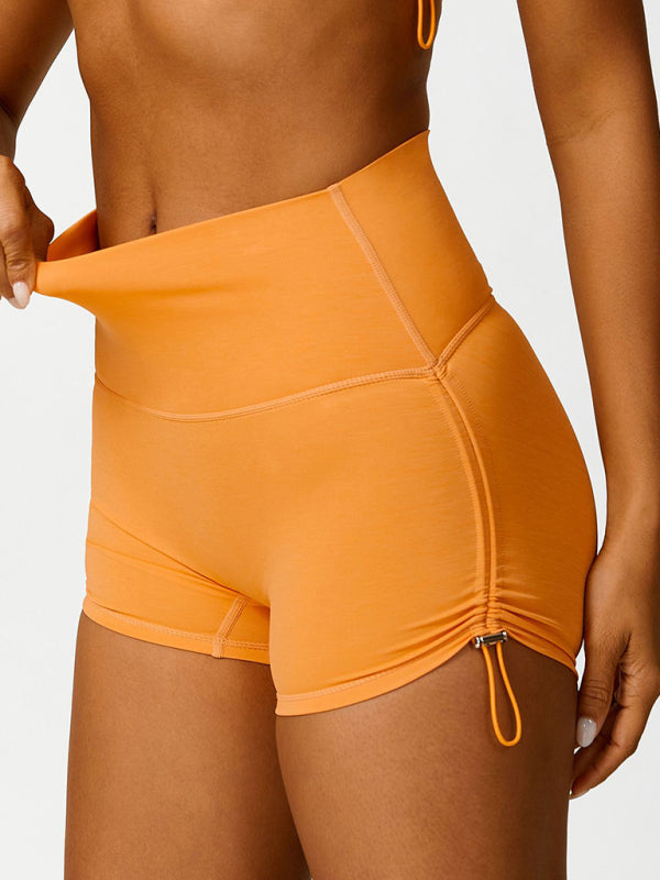 TEEK - Drawstring Yoga Breathable Running Tight Shorts SHORTS TEEK K Orange S 