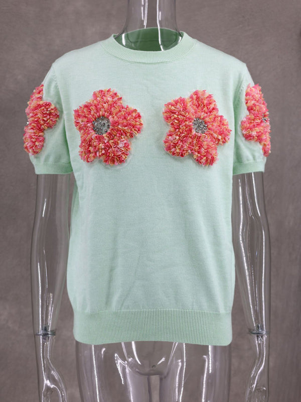 TEEK - Contrasting Flowers Sweater SWEATER TEEK K   