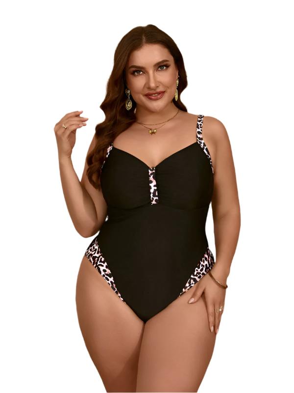 TEEK - Black Plus Size Leopard Print Bikini SWIMWEAR TEEK K L  