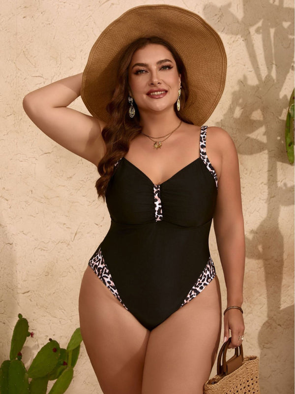 TEEK - Black Plus Size Leopard Print Bikini SWIMWEAR TEEK K   