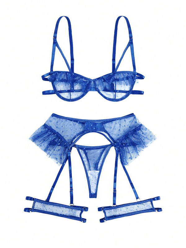 TEEK - Tempting Three-Point Bra Panty Set LINGERIE TEEK K Blue XS 