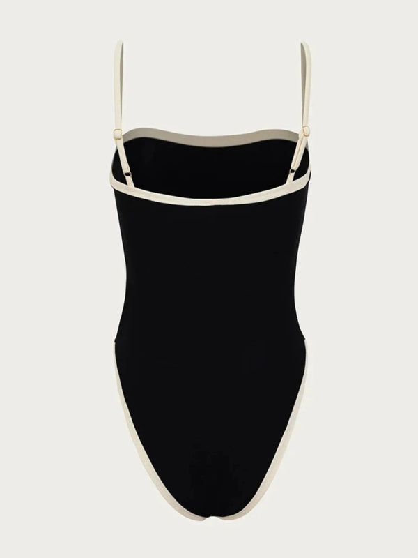 TEEK - Contrast Color Spliced Swimsuit SWIMWEAR TEEK K   