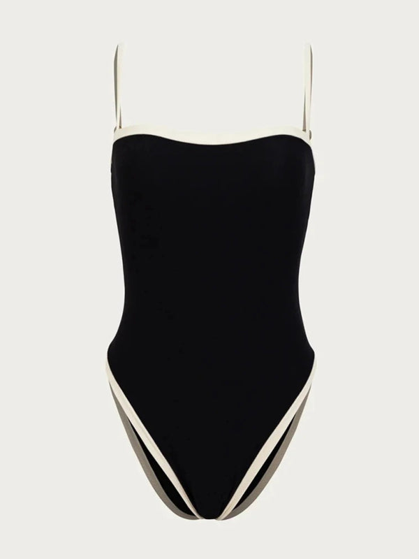 TEEK - Contrast Color Spliced Swimsuit SWIMWEAR TEEK K   