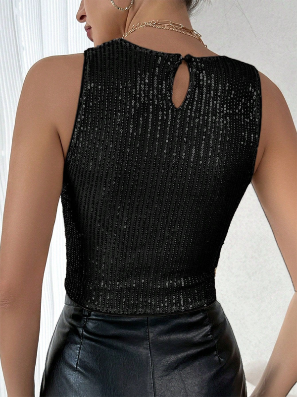 TEEK - Sequined Sleeveless Top TOPS TEEK K   