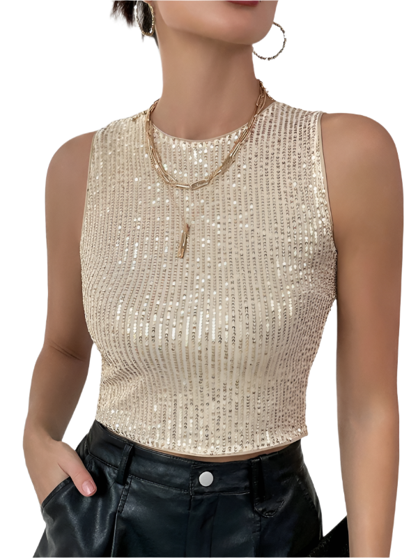 TEEK - Sequined Sleeveless Top TOPS TEEK K   