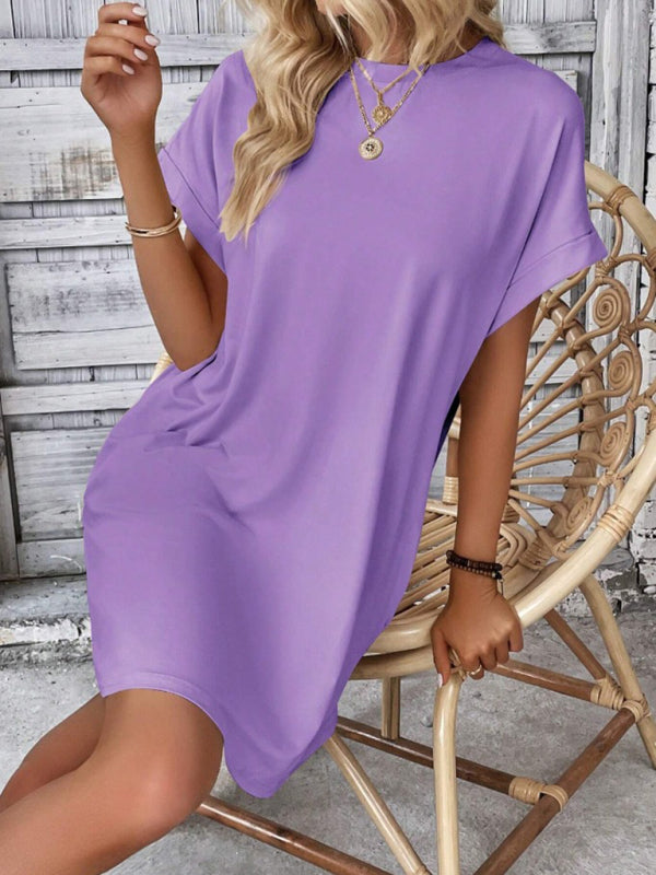 TEEK - Loose Short Sleeve Pocket Dress DRESS TEEK K   