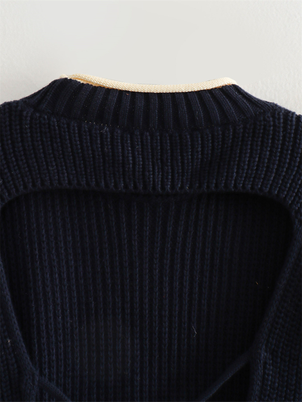 TEEK - Champlain Cropped Drawstring Knitted Sweater Top TOPS TEEK K   
