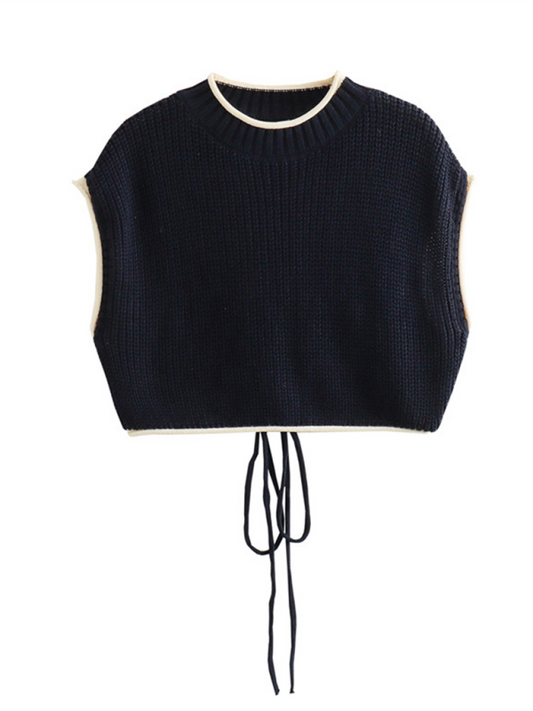 TEEK - Champlain Cropped Drawstring Knitted Sweater Top TOPS TEEK K S  