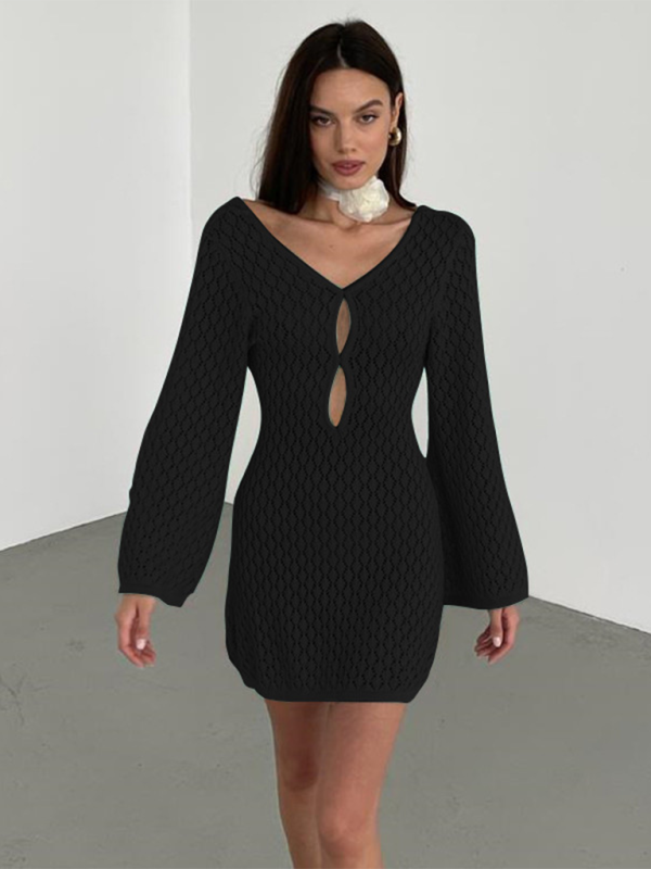 TEEK - Knitted Mesh Cover Up Dress DRESS TEEK K Black S 