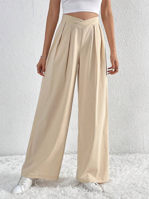 TEEK - Commuter Pleated Casual Wide Leg Pants PANTS TEEK K Cracker Khaki S 