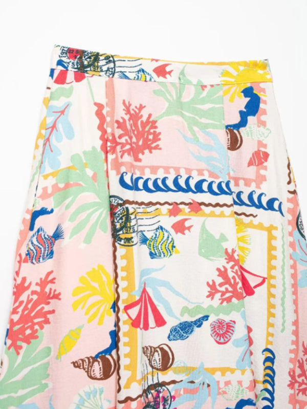 TEEK - Resort Patchwork Print Top/Skirt Set SET TEEK K   