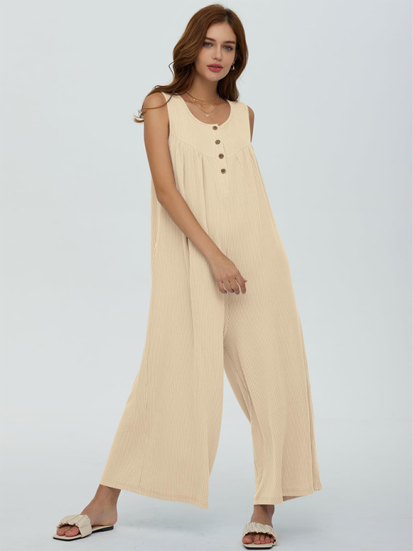 TEEK - Casual Pocketed Buttoned Jumpsuit JUMPSUIT TEEK K   