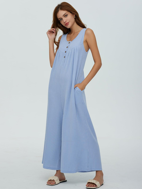 TEEK - Casual Pocketed Buttoned Jumpsuit JUMPSUIT TEEK K   