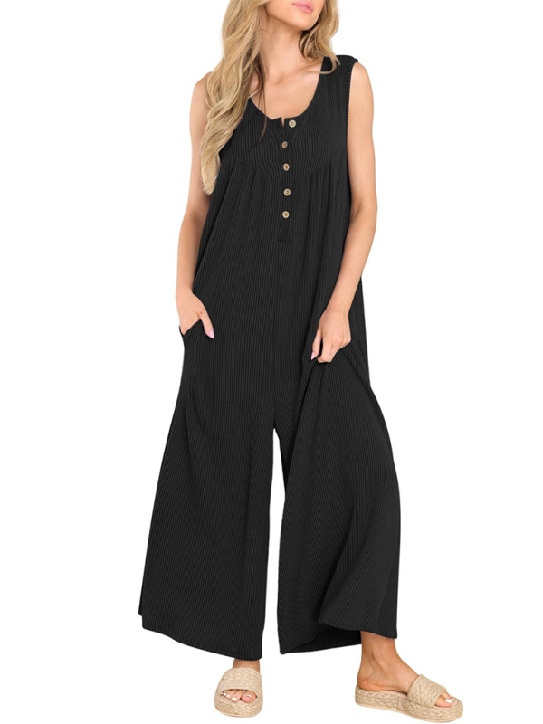 TEEK - Casual Pocketed Buttoned Jumpsuit JUMPSUIT TEEK K   