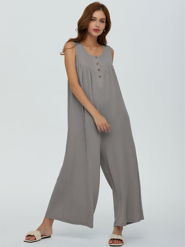 TEEK - Casual Pocketed Buttoned Jumpsuit JUMPSUIT TEEK K   