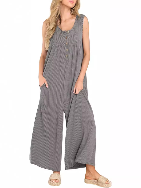 TEEK - Casual Pocketed Buttoned Jumpsuit JUMPSUIT TEEK K   