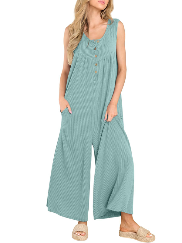 TEEK - Casual Pocketed Buttoned Jumpsuit JUMPSUIT TEEK K   