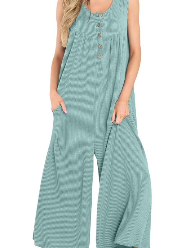 TEEK - Casual Pocketed Buttoned Jumpsuit JUMPSUIT TEEK K   