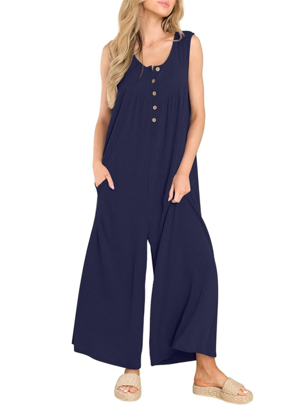 TEEK - Casual Pocketed Buttoned Jumpsuit JUMPSUIT TEEK K   